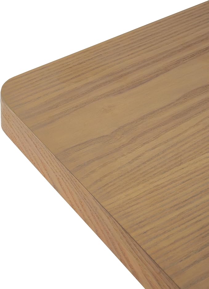 63" Scratch-Resistant Island Tables, Rustic Dining Table with Pedestal Base, Mid Century Dining Table for Kitchens & Apartments, Natural Ash