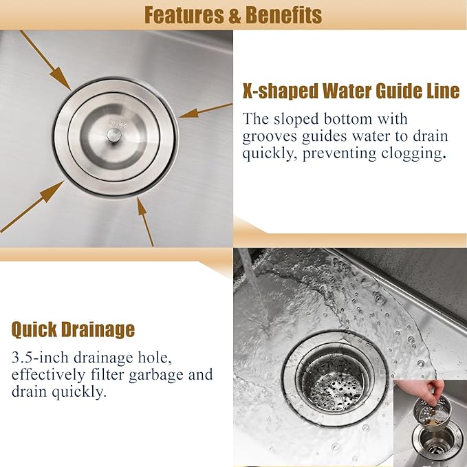 16 Inch Undermount Bar Sink Workstation,16x19 Small Kitchen Sink Bar Sinks Undermount 18 Gauge Stainless Steel Single Bowl Kitchen Prep Wet Bar Sinks with Cutting Board