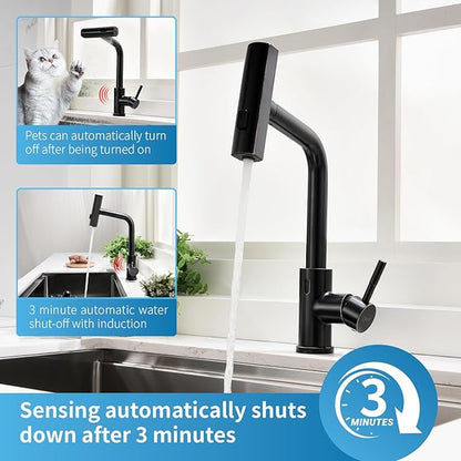 GIMILI Oil Rubbed Bronze Touchless Kitchen Faucet with Pull Down Sprayer, 15” Hight Single Hole Handle Kitchen Sink Faucets