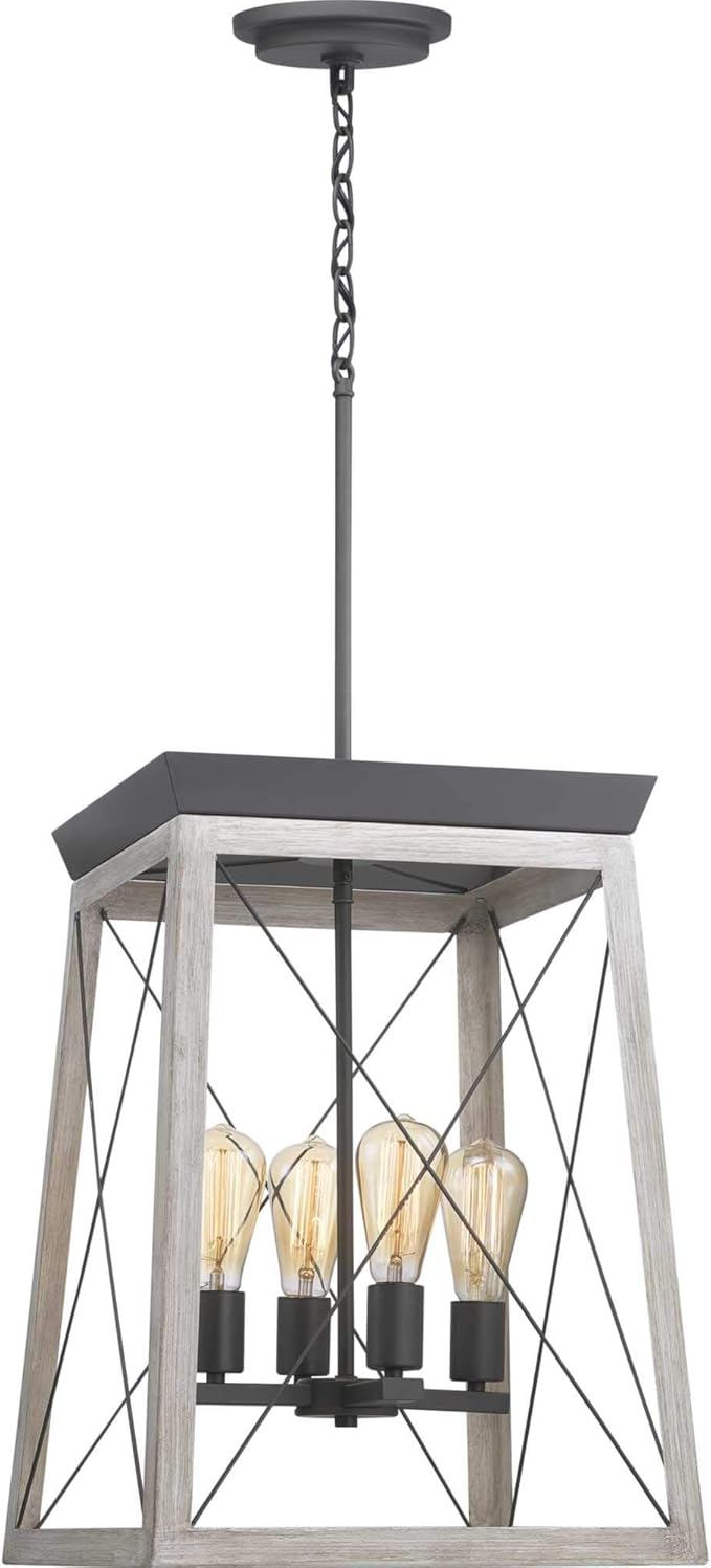 Progress Lighting P500178-143 Briarwood Collection Four-Light Hall and Foyer, Graphite
