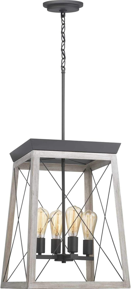 Progress Lighting P500178-143 Briarwood Collection Four-Light Hall and Foyer, Graphite