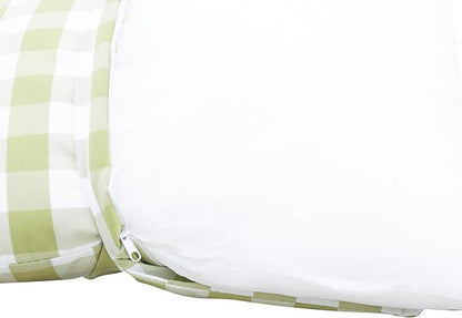 Linon Tobin Natural & White Dining Nook with Hidden Storage Spaces Includes Apple Green Cushion Set and Pillows