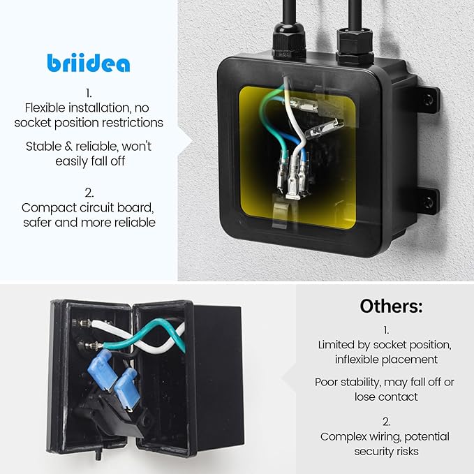Garbage Disposal Air Switch Kit Dual Outlet Sink Top Waste Disposal Long Stainless Steel Black On/Off Air Button Food and Waste Disposals Part by Briidea, UL Listed