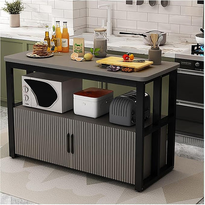 Kitchen Island with Storage, Coffee Bar Cabinet/Bakers Racks for Kitchens; Dining Room Furniture Cabinet, Modern Sideboard Buffet Cabinets for Dining Room, Bathroom, Entryway(B,100x50cm/39.37x19.69in)