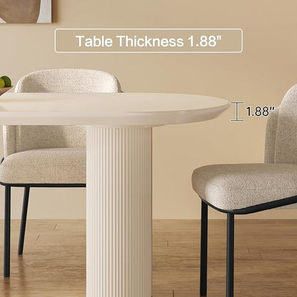 Guyii 62.99" Cream White Dining Table Set with 4 Chairs, Modern Kitchen Table, Indoor Use for Kitchen, Dining Room, Living Room, Small Spaces