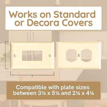 Power Perch Horizontal Wall Outlet Shelf with Cord Storage Strap - Declutter & Reclaim Bathroom Counter Space - Alexa Stand, Apple Homepod Shelf, Toothbrush Holders Wall Mounted - Almond, 1-Pack