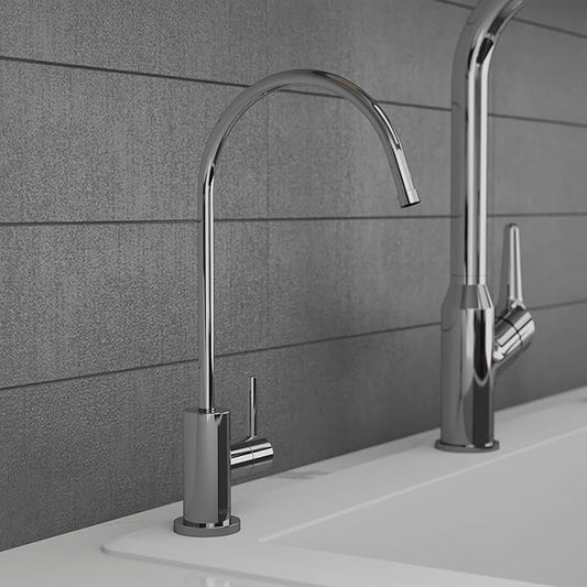 Karran Kestrel Single-Handle Filtered Water Faucet in Chrome 100% Lead-Free Brass, RO/Filtration System Ready, 360° High-Arc Spout, Spot-Free Finish Beverage Faucet (Chrome)