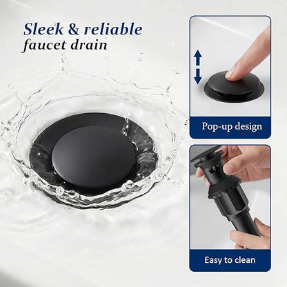 BWE Matte Black Waterfall Bathroom Sink Faucet 1 Hole or 3 Hole, Single Handle Bathroom Vanity Faucet with Pop-Up Drain and Water Supply Lines