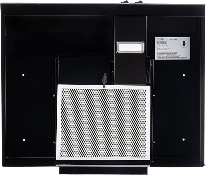 RecPro RV Range Hood with Charcoal Filter & LED Lamp | 12V DC Motor | 60W Energy Efficient | Built-in Charcoal Filter | Sleek Design | Hard-Wired Installation | 0.8A Fan Motor (Black)