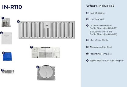 Hauslane Range Hood Insert 30 Inch, Hood Vent for Kitchen| HauSMART™ App & Voice Control |4-Speed Fan, LED GU10 Lights | Dishwasher-Safe Baffle Filters, Stainless Steel Ducted|Ductless Range Hood