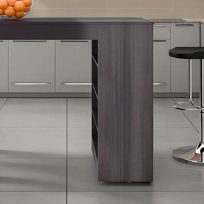 GOWE Wenge Kitchen Island with Open Storage