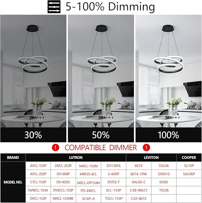 Modern Pendant Lights Black Pendant Light Irregular Streamline LED Chandelier Adjustable Height Pendant Lighting for Kitchen Island Dining Room Bedroom Living Room Corridor Hallway Foyer