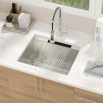 21 Laundry Sink Undermount - 21x19x12 Inch Laundry Utility Sink 12 Inch Extra Deep Single Bowl 16 Gauge Stainless Steel Kitchen Sinks Utility Room Sinks Workstation Basin