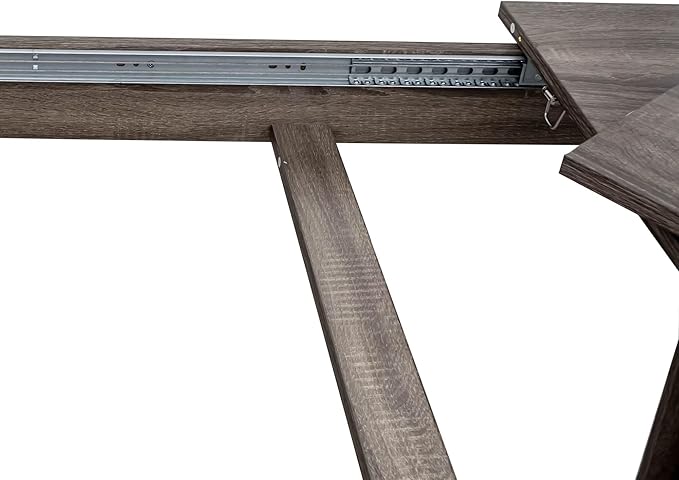 106.3" Wood Expandable Dining Table for 8-12 Person, Modern Extendable Dining Room Table Large Rectangle Dining Table with Leaf Extension Pedestal Dining, Dark Oak