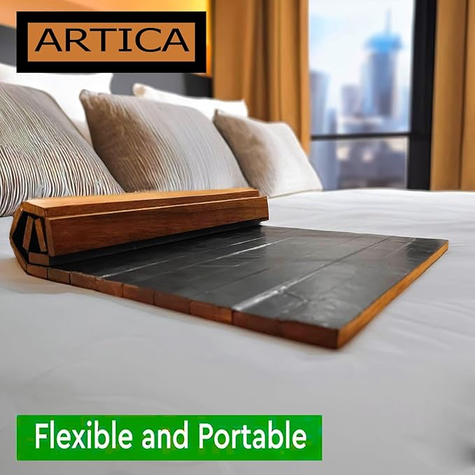 Food Grade Flexible and Foldable Wooden Sofa Armrest Tray - Convenient Dining and Snack Holder for Sofa or Armchair Dining Table Mat |Suitable for Food/Drinks/Snacks/Cup Coaster