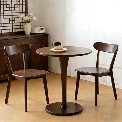 Walnut Solid Wood Dining Chairs Set of 6 – FAS-Grade North American Oak, Mid Century Modern Curved Back, 400 lbs Heavy Duty for Restaurant, Kitchen & Home