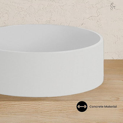 Swiss Madison Lisse 14.5" Concrete Round Vessel Sink in Matte White