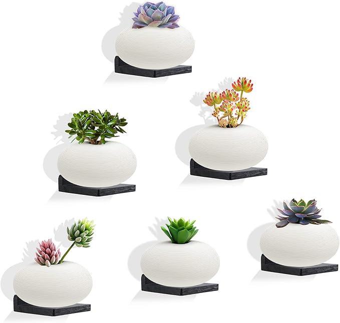 Small Floating Shelf, Set of 6 Black Shelf for Wall Decor Storage Wall Mounted Small Shelf for Bedroom Living Room Bathroom Kitchen -5x5 Inch