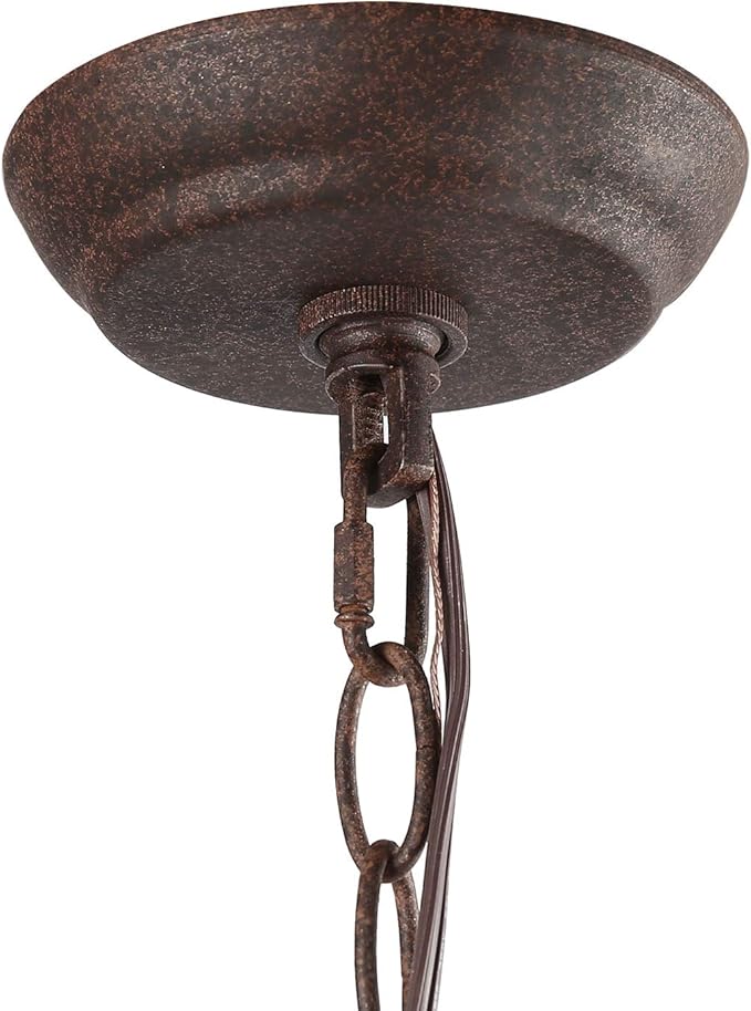 LOG BARN Large Farmhouse Chandelier Handmade Wood 4 Lights Fixtures Hanging for Dining, Bedrooms, Living Rooms and Hallway