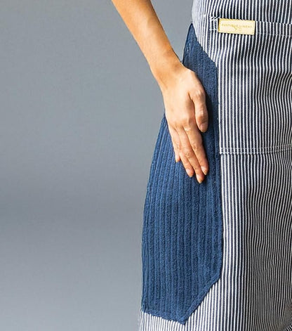 100% Cotton Kitchen Apron with 2 Pockets – Adjustable Chef Apron for Cooking Baking BBQ – Unisex Apron