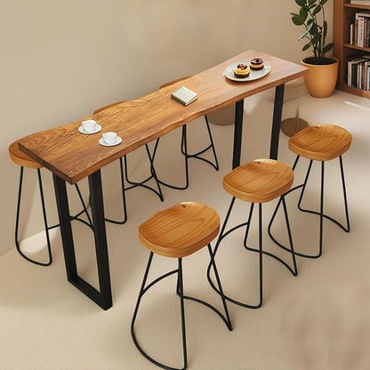 Counter Bar Height Table Kitchen Pub Coffee High Top Table Long Narrow Dining Table for Small Spaces with Sturdy Metal Frame for Small Spaces Balcony Coffee Shops-Table Only(180*60*105cm)