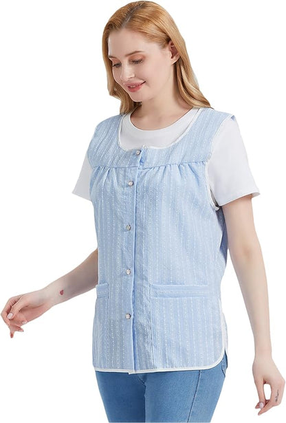 Nanxson Cobbler Aprons for Women with Pockets Smock Apron with Buttons for Cooking Chef Kitchen CF3152