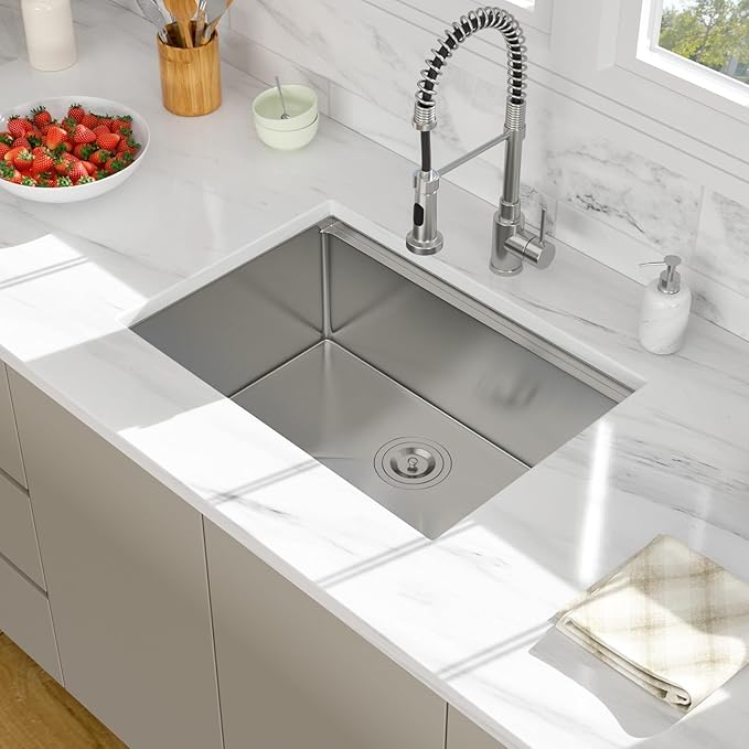 27 Undermount Kitchen Sink - Beslend 27x19 Undermount Workstation Kichen Sinks Stainless Steel Single Bowl Ledge Under Counter Sinks16 Gauge 10 Inch Deep Kitchen Stages Basin 27"x19"x10"