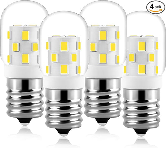 AMI PARTS 8206232A LED Appliance Bulb Incandescent Equivalent,E17 Light Bulb for Microwave Under Hood Refrigerators Oven (4 Packs Cool White)