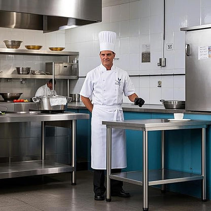Stainless Steel Table for Prep & Work 30 x 24 Inches, NSF Commercial Heavy Duty Food Prep Worktable with Undershelf for Restaurant, Home and Hotel Christmas Preparation Table