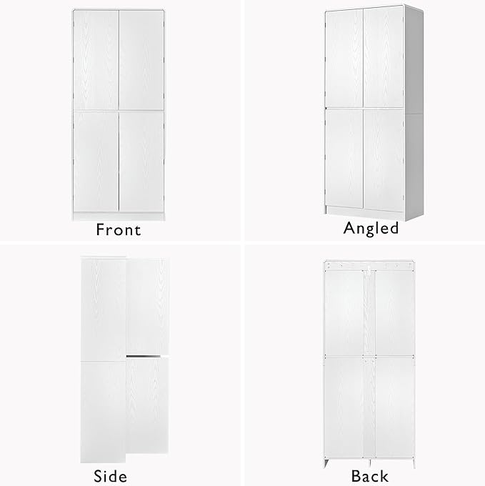 Amposei 72’’ Tall Kitchen Pantry Cabinet with Drawer & Adjustable Shelves, Modern Cupboard Storage Cabinet for Living Utility Room, White