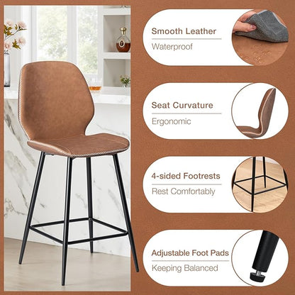 HOMMPA Counter Height Stools with Back (2, 26IN)