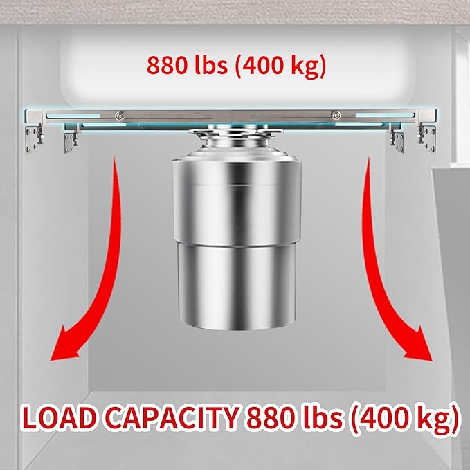 CPT-4 Undermount Sink Supports Brackets Adjustable Stainless Steel Installation Kit for Heavy Duty Undermount Kitchen Sink (47-63 inches（119-160cm）)
