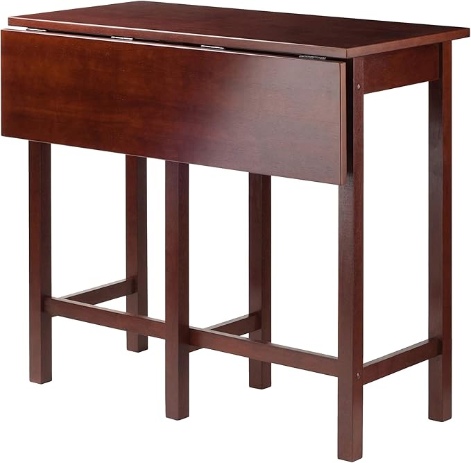 Casafoyer Lynnwood Drop Leaf Island Table with Counter Stools, Walnut