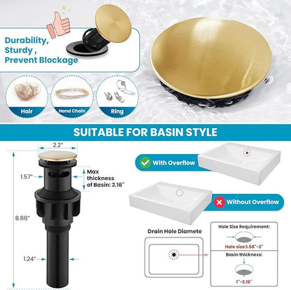 gotonovo Bathroom Faucet 3 Hole 8 Inch Widespread Bathroom Sink Faucet 2 Cross Handles Vintage Lavatory Vanity Mixer Tap with Pop Up Drain, HOT Cold Label, Antique Brass