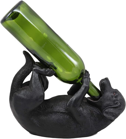 Ebros Lifelike Purebreed Pedigree Canine Adorable Black Labrador Retriever Dog Wine Bottle Holder Figurine Statue As Kitchen Wine Cellar Centerpiece Decor Storage Organizer