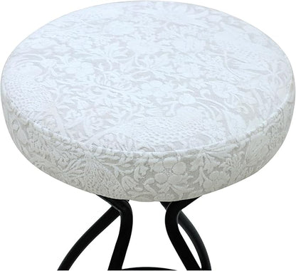 Modern Backless Bar Stools Set of 2 Round Upholstered Counter Stools for Kitchen Island Velvet Dining Chairs