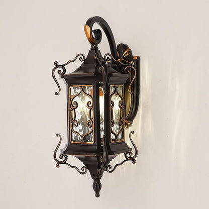 Outdoor Wall Light Fixtures, IP55 Waterproof Outside Wall Lantern Retro Exterior Wall Sconces Vintage Wall-Mounted Lights for Garage House Porch Doorway, E26 w/o Bulb