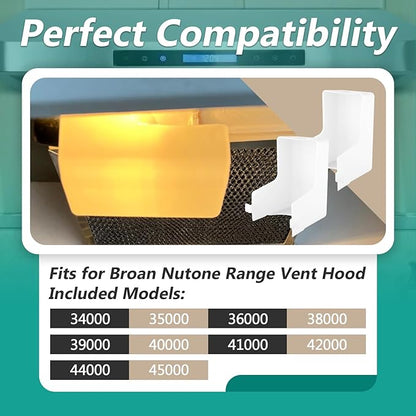 2 Pcs 99110437 Range Hood Light Lens Cover Fit for 41000 40000 42000 45000 BP43 S99110437 99110437 Series Range Hood Models, White and Doesn't Yellow Easily