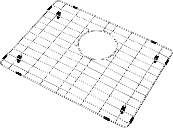 Kitchen Sink Grid and Sink Protectors, Stainless Steel Sink Grids for Bottom of Kitchen Sinks, 17 3/4" x 13 11/16" with Rear Drain for Single Sink Bowl, Sink bottom grid