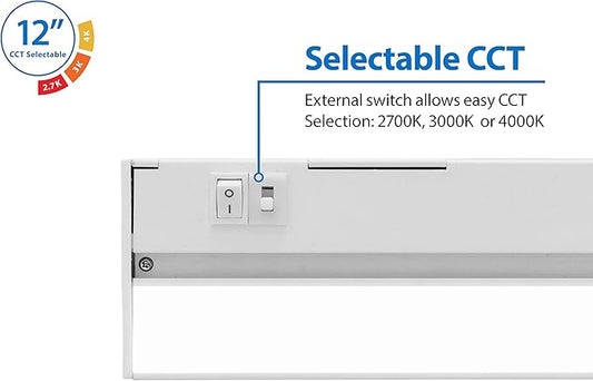 NUC-5 Series 12.5-inch White Selectable LED Under Cabinet Light (NUC512SWH