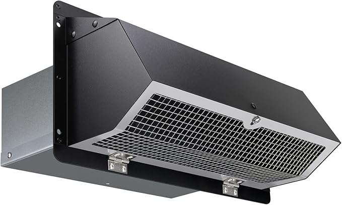 Microwave Vent Range Hood Vent Wall Vent Cap for Microwave Exhaust,Kitchen/Bath Ventilation Fan/Stove Outside Vent Cover,Wall Exhaust Vent Kit Vent Hood Wall Cap for 3-1/4" x 10" Duct,Black
