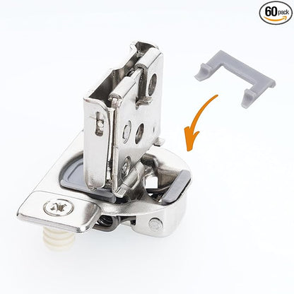 (Decobasics ONLY) Cabinet Restrictor Clips (60 Pack)- 86° Degree Angle Cabinet Door Hinge Restrictor Clip for Soft Close Hinge-90° Opening Kitchen Soft Close Cabinet Hinges Restraints Restriction Clip