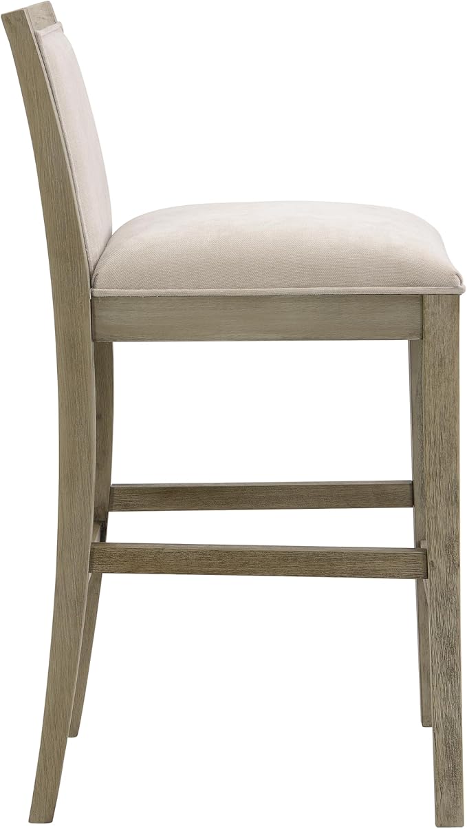 30.5 Inch Height Bar Stools Set of 2, Rubber Wood e,Fabric Sponge Cushion and Upholstered, Retro Bar Chairs Suitable for Kitchen Island,Bedroom,Dining Room.