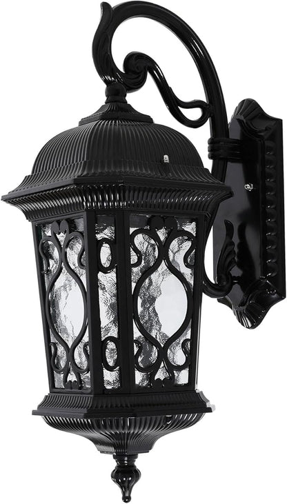 Outdoor Wall Light Fixtures, IP55 Waterproof Outside Wall Lantern Retro Exterior Wall Sconces Vintage Wall-Mounted Lights for Garage House Porch Doorway, E26 w/o Bulb