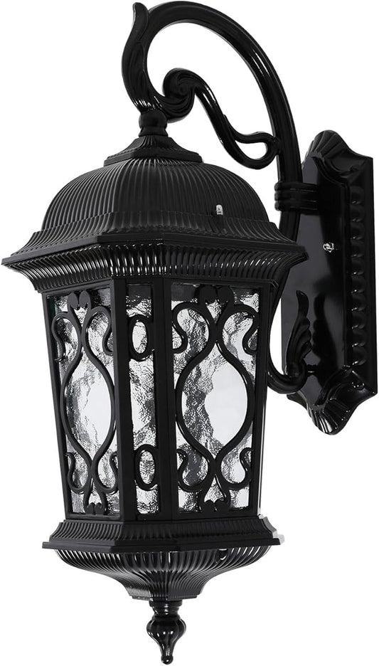 Outdoor Wall Light Fixtures, IP55 Waterproof Outside Wall Lantern Retro Exterior Wall Sconces Vintage Wall-Mounted Lights for Garage House Porch Doorway, E26 w/o Bulb