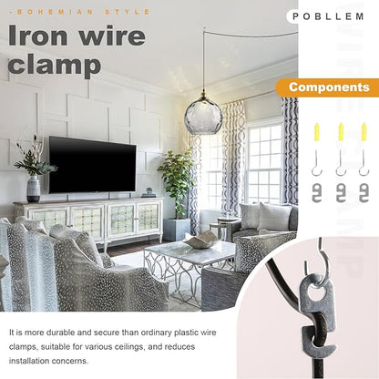Large Globe Hanging Lights Plug in, 13.8" Vintage Smoke Glass Hanging Lamp with Plug in Cord, Grey Plug in Pendant Light Fixtures Ceiling Hanging for Kitchen Island Dining Room Living Room