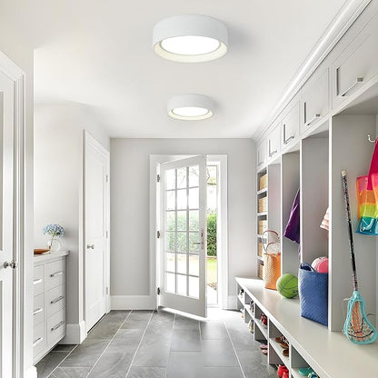 Dimmable Flush Mount Ceiling Light White,24W LED Ceiling Light Fixture,3000K-6500K 5CCT Round 11.81 in Modern Lighting Fixtures for Laundry Room Hallway Kitchen