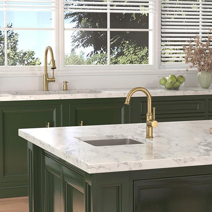 Lava Odoro Curtura Brushed Bronze Kitchen Faucet with Pull Down Sprayer, Gold Kitchen Sink Faucet with Magnetic Docking Spray 3-Function, Faucet for Kitchen Sink 1 Hole and 3 Hole, KF421-BB-M