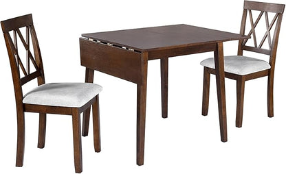 Ball & Cast 29~45" Extendable Dining Room Table, Farmhouse Space-Saving Wooden Folding Tables, Kitchen Island Foldable Breakfast Dinner-Table with Drop Leaf & Wood Legs for Small Place, Brown