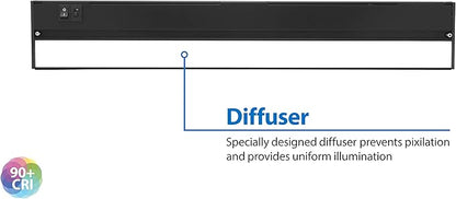 NUC-5 Series 21.5-inch Black Selectable LED Under Cabinet Light (NUC521SBK
